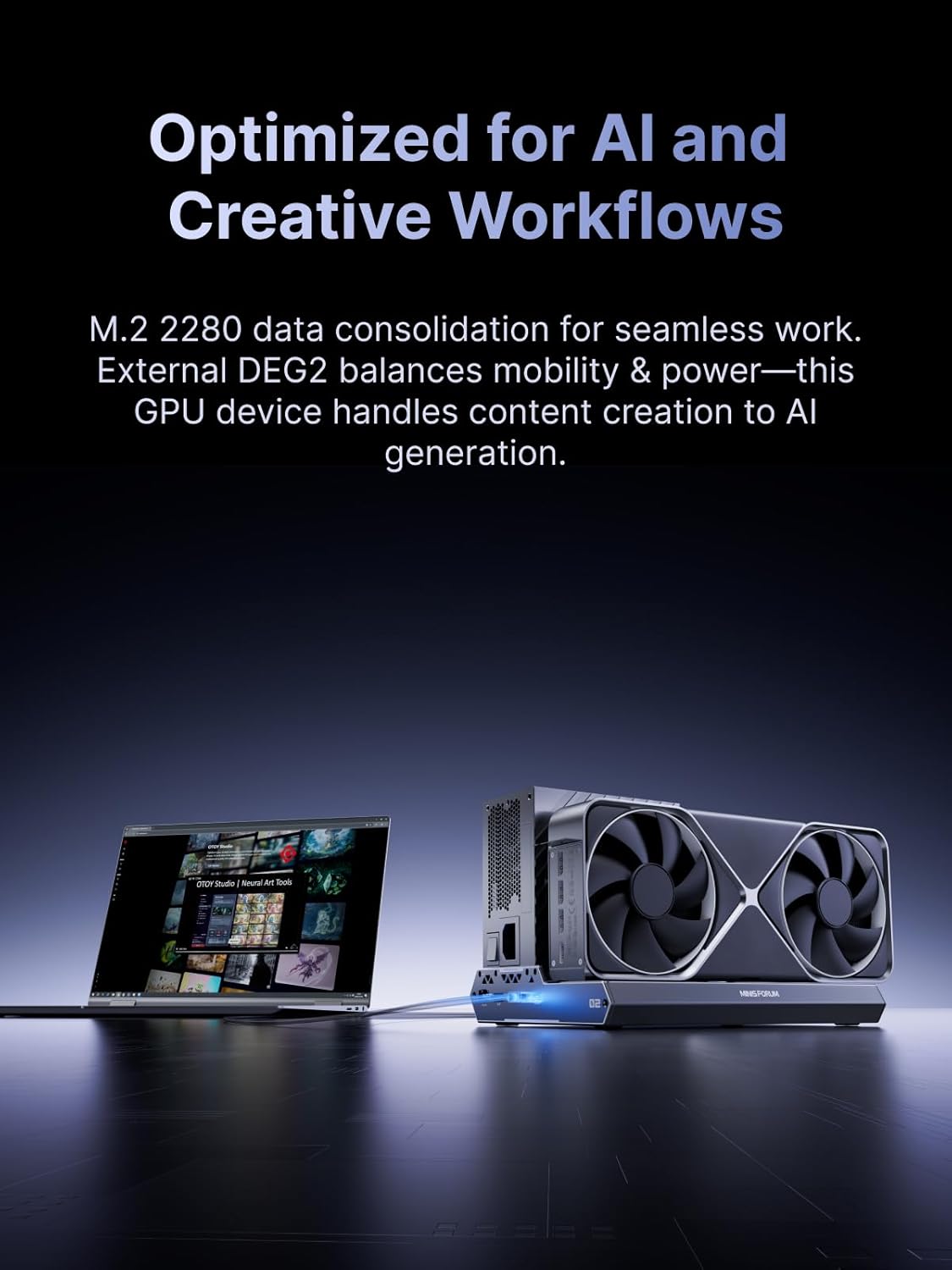 minisforum deg2 egpu dock oculink and thunderbolt 5 ports optimized for ai and creation workflows minisforum deg2 egpu dock oculink and thunderbolt 5 ports optimized for ai and creation workflows