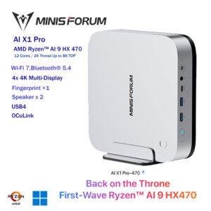 Home minisforum ai x1 pro zen 5 ryze ai 9 hx 470 / wi fi 7 / 2.5gbe / bluetooth 5.4 / 4x 4k multi display