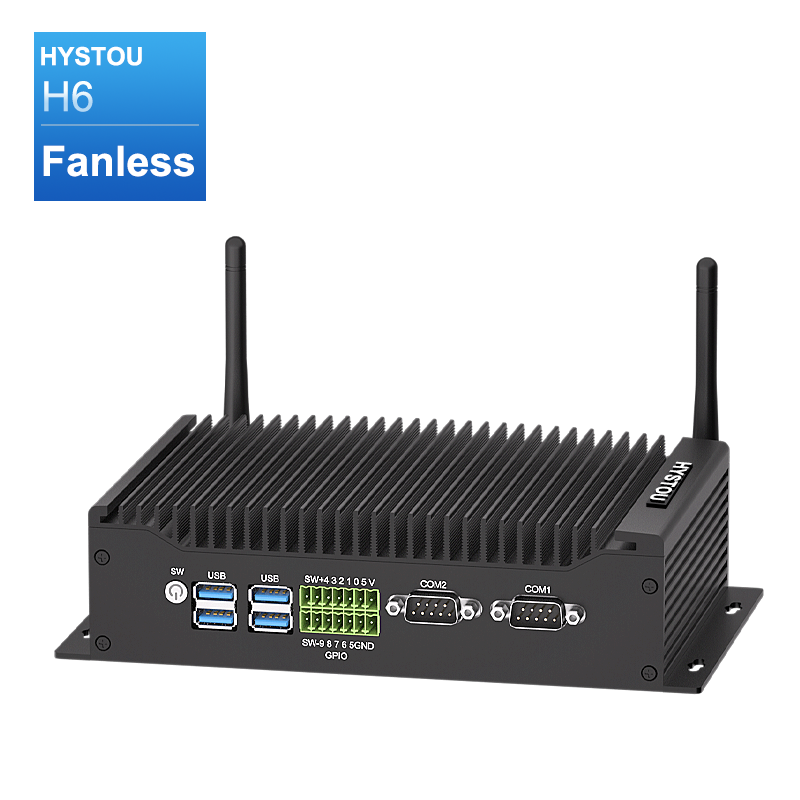 คอมพิวเตอร์ขนาดเล็กไร้พัดลม hystou h6 fanless industrial mini pc dual lan auto power on คอมพิวเตอร์ขนาดเล็กไร้พัดลม hystou h6 fanless industrial mini pc dual lan auto power on