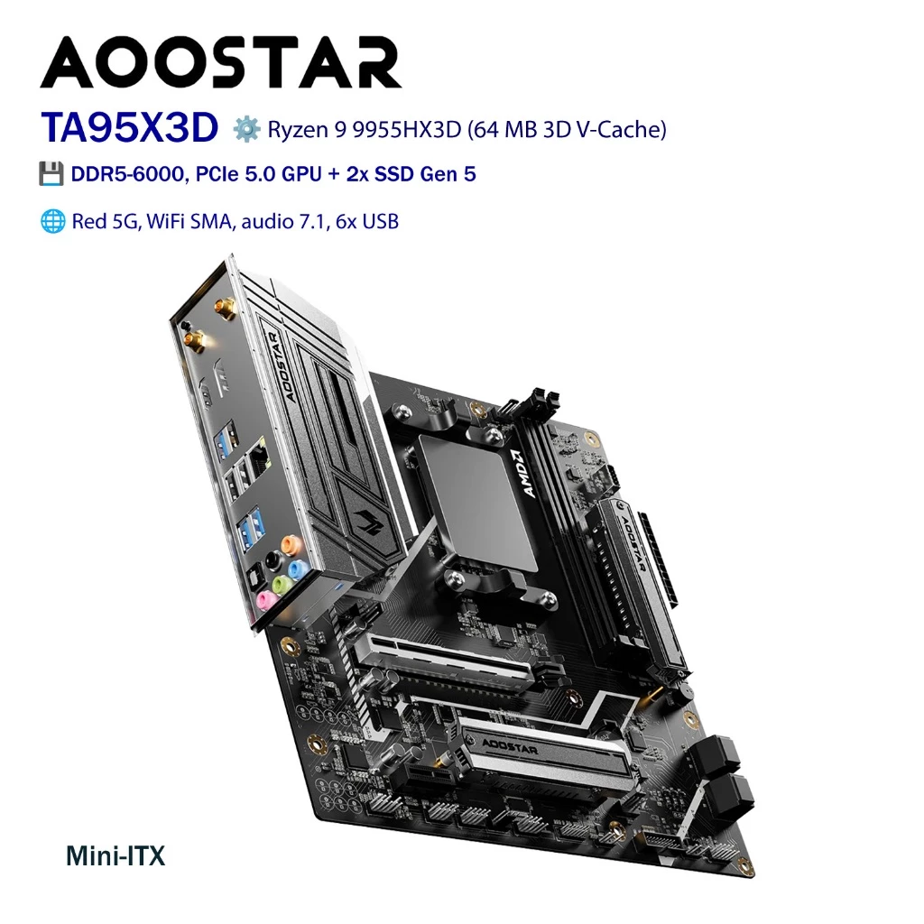 เมนบอร์ด aoostar ta95x3d main bord mini atx on board amd ryzen™ 9 9955hx3d / 9955hx เมนบอร์ด aoostar ta95x3d main bord mini atx on board amd ryzen™ 9 9955hx3d / 9955hx